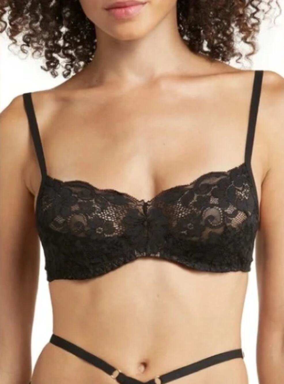 We Are HAH Bra Fits Sizes 30-38D Black Lace Hook Up Bra Multiway Straps Lingerie